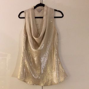 Sleeveless Blouse with Alluring Sheen - Worn Once!